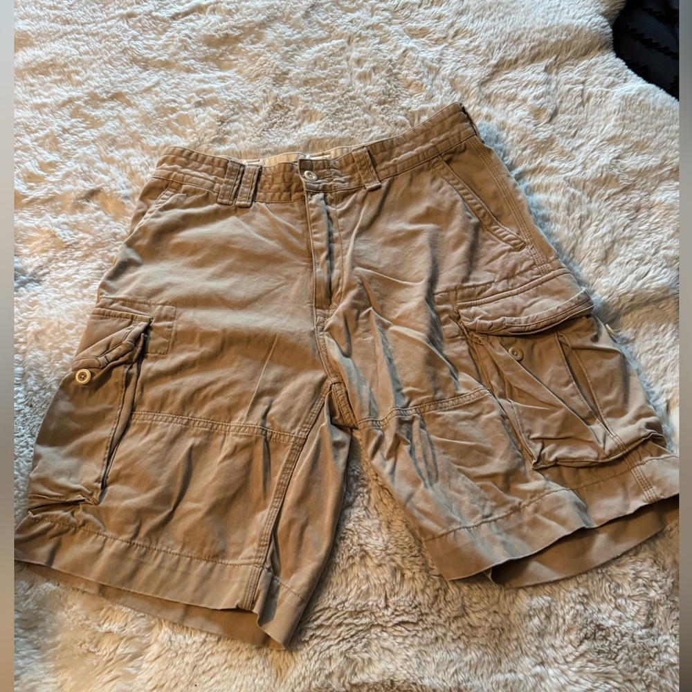 Ralph Lauren Tan Cargo Shorts with Drawstring Waist